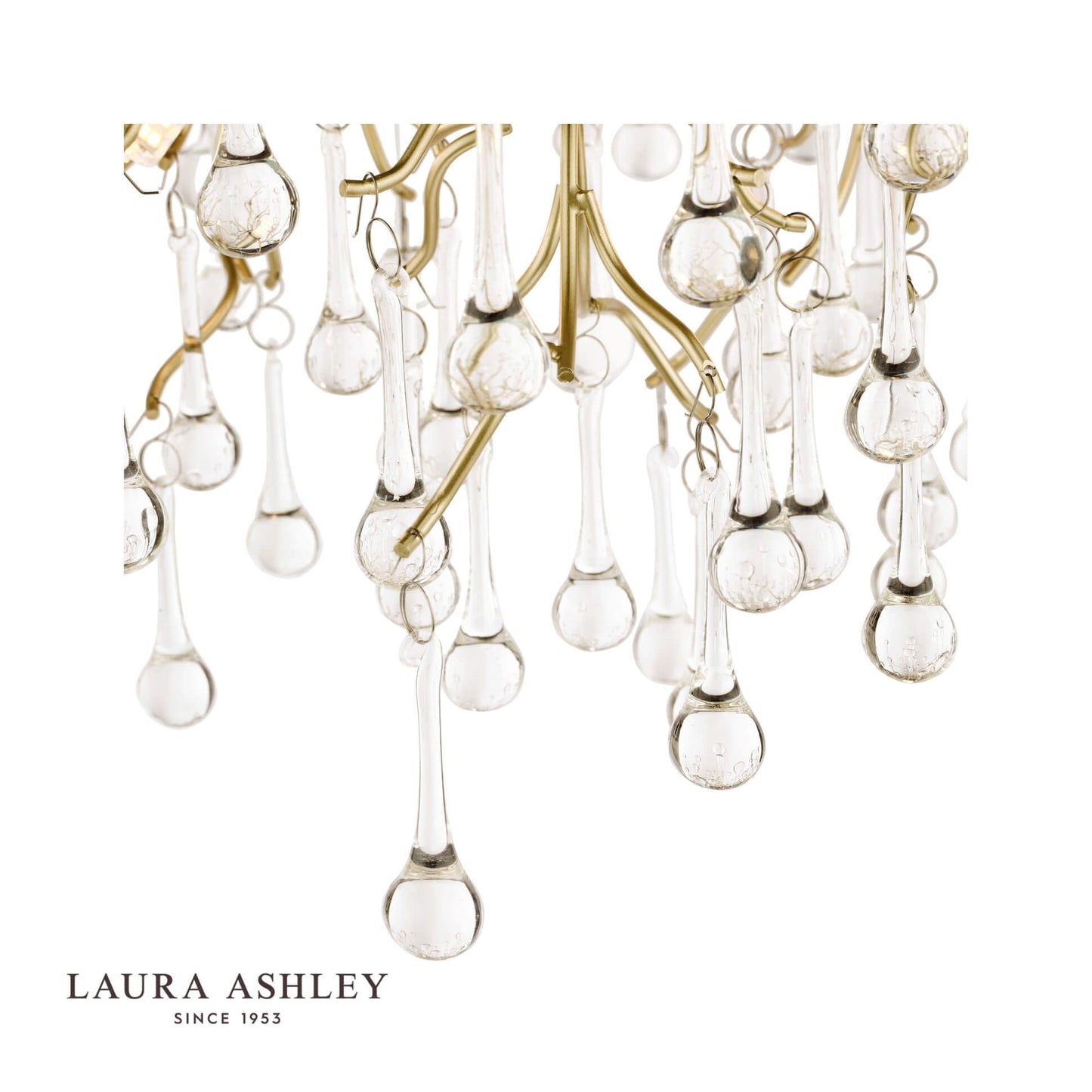 Laura Ashley Willow 3lt Semi Flush Satin Champagne Crystal