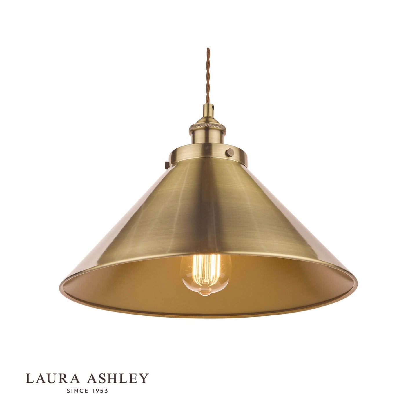 Laura Ashley Rufus Pendant Antique Brass