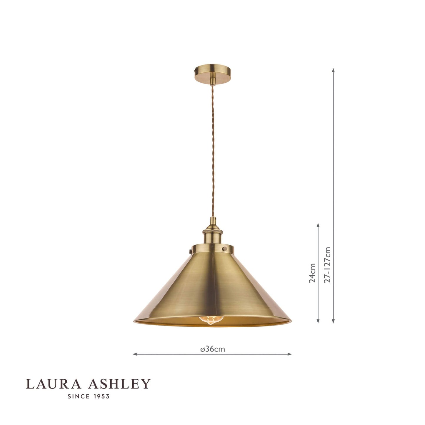 Laura Ashley Rufus Pendant Antique Brass