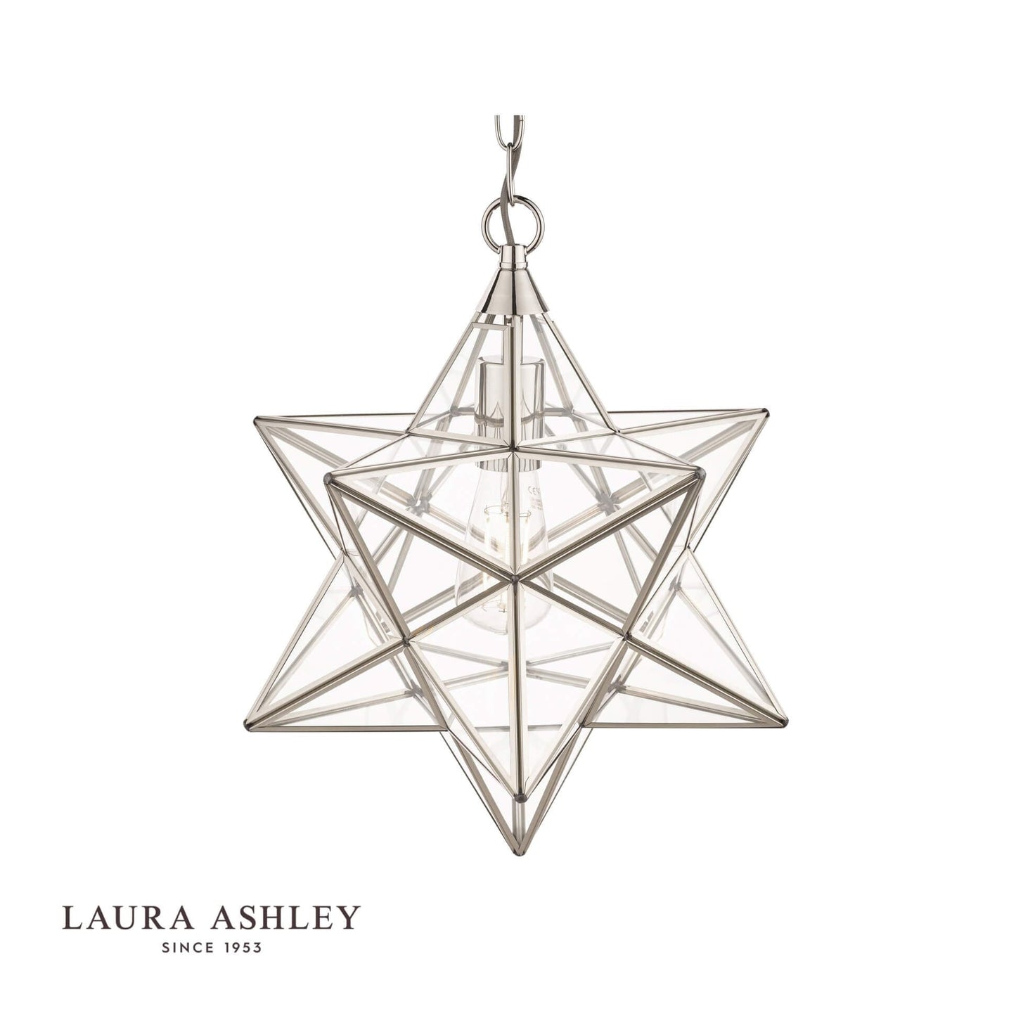 Laura Ashley Large Star Pendant Silver Glass