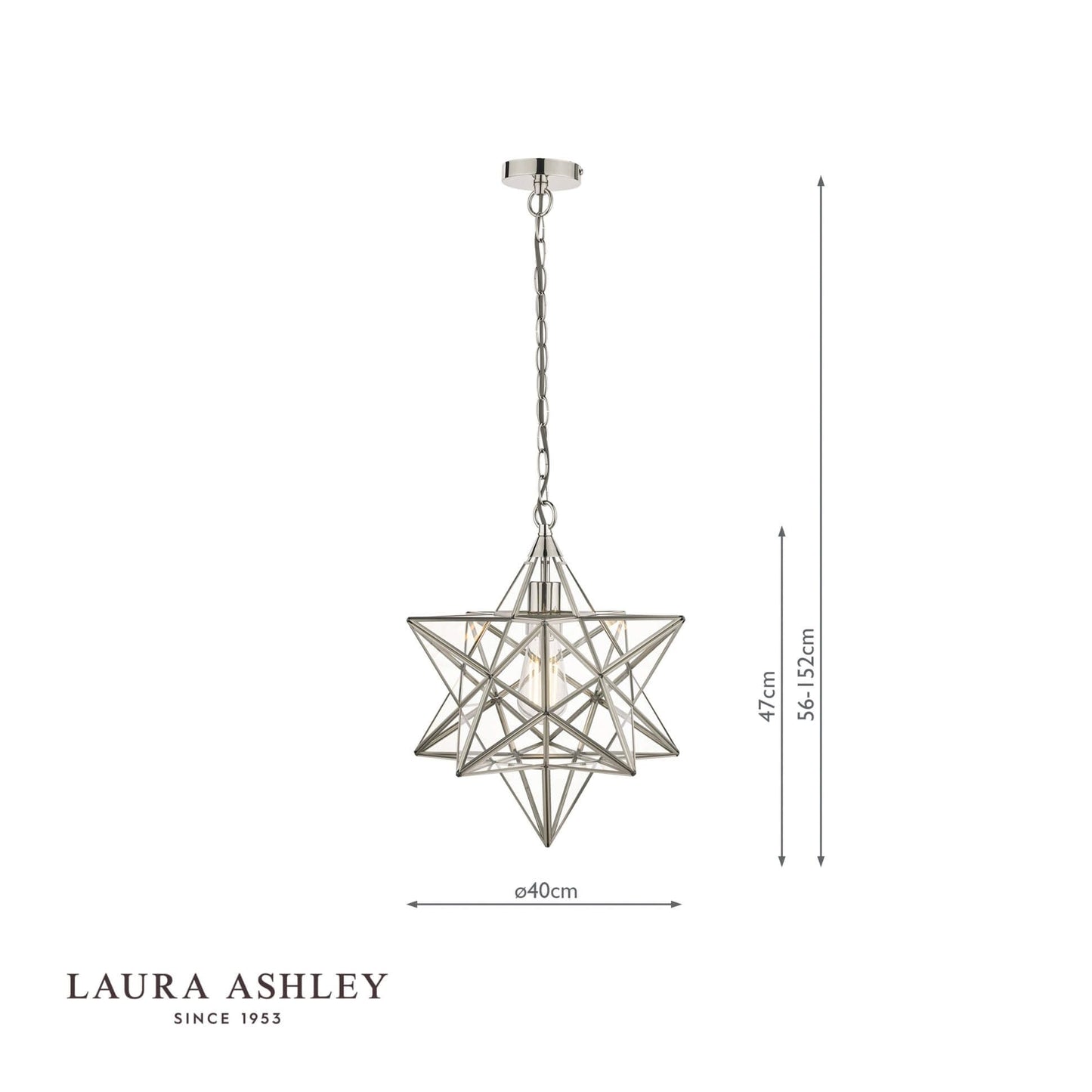 Laura Ashley Large Star Pendant Silver Glass