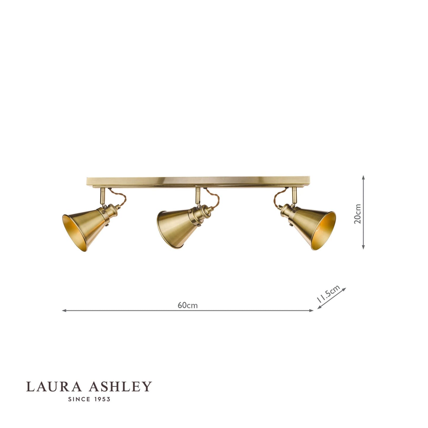 Laura Ashley Rufus 3lt Bar Spotlight Antique Brass