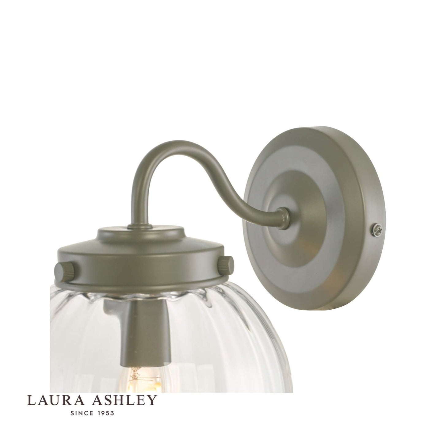 Laura Ashley Georgie Outdoor Wall Light Matt Grey Glass IP44