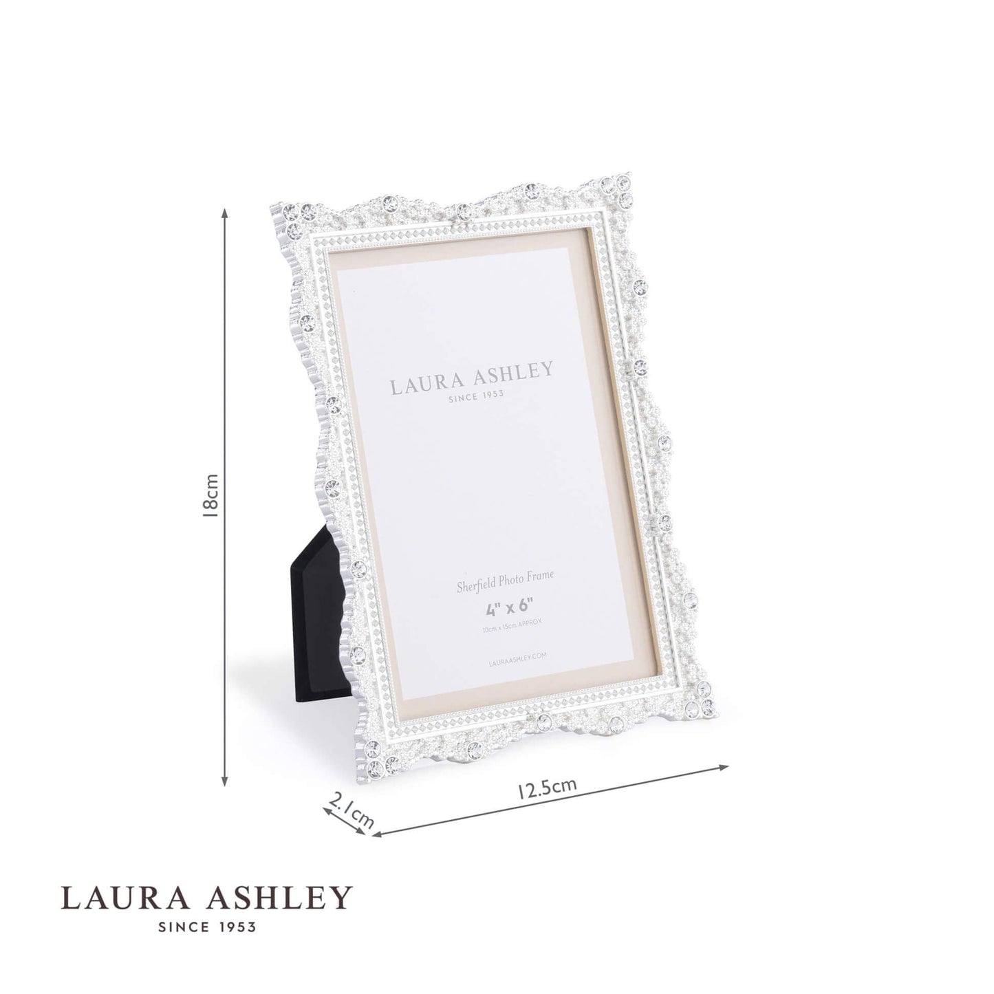 Laura Ashley Sherfield Photo Frame Silver Plated 4x6 Inch