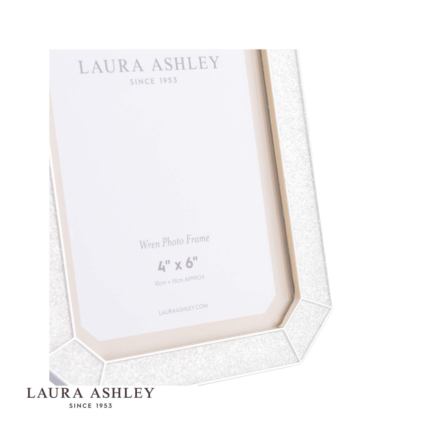 Laura Ashley Wren Photo Frame Glitter Silver Plated 4x6 Inch