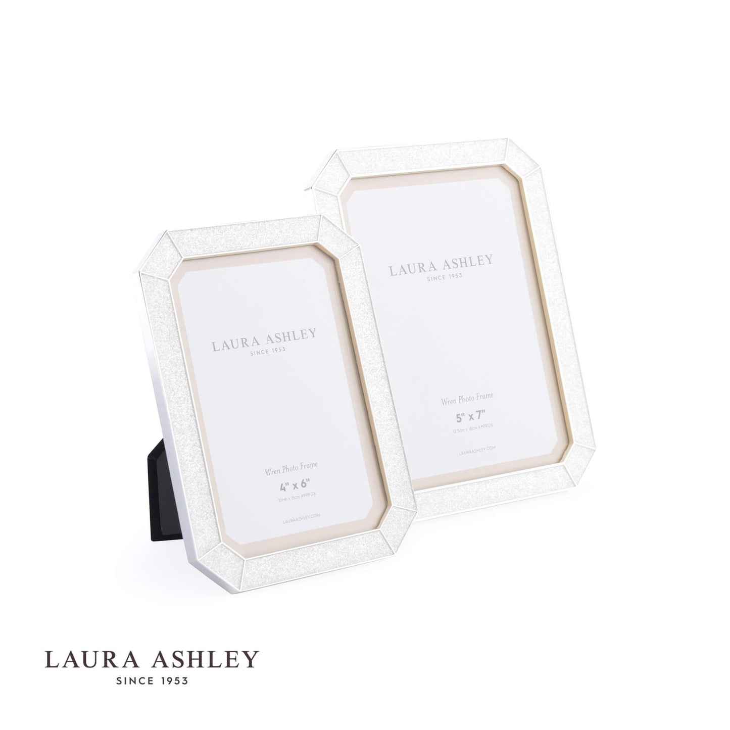 Laura Ashley Wren Photo Frame Glitter Silver Plated 4x6 Inch