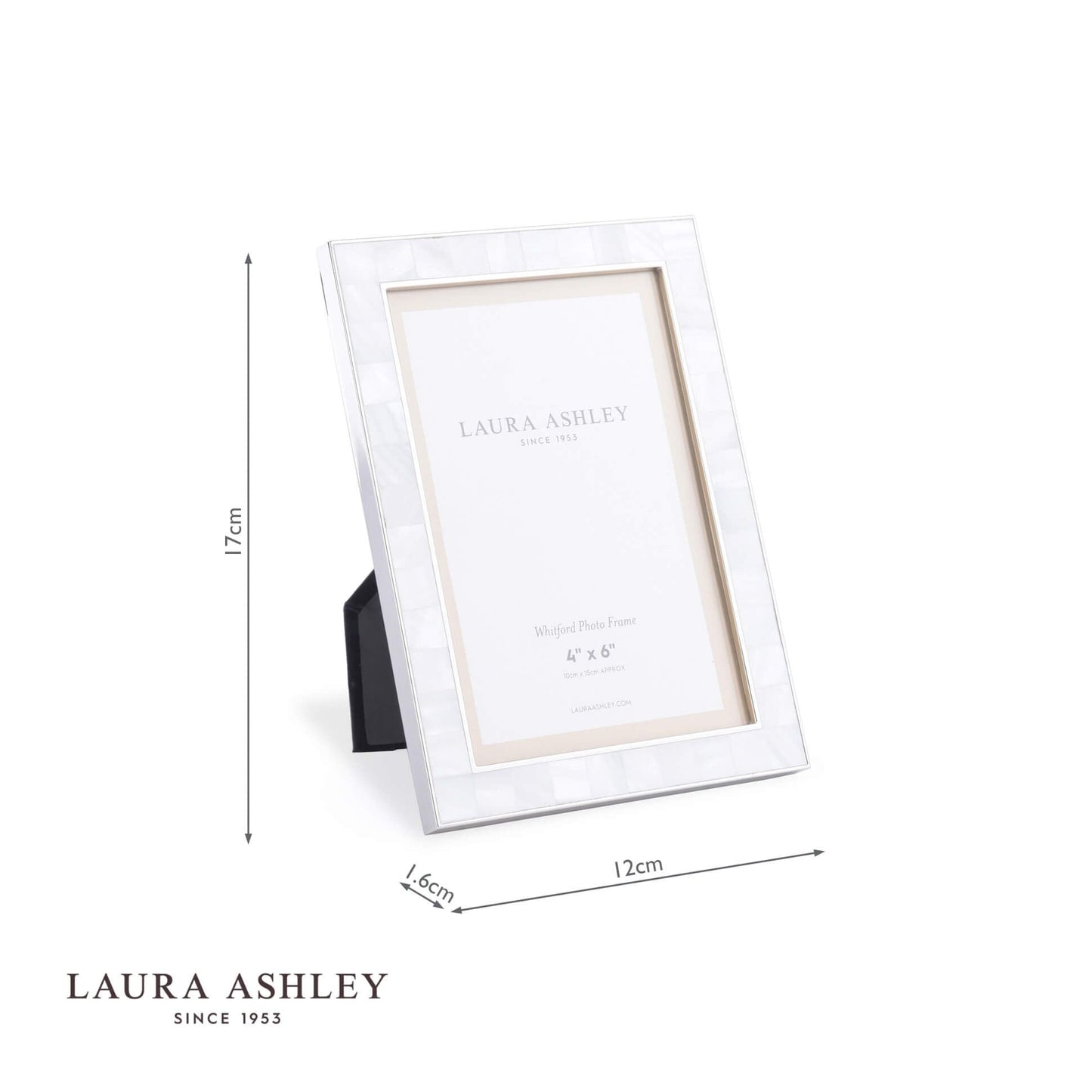 Laura Ashley Whitford Photo Frame Polished Nickel 4x6 Inch