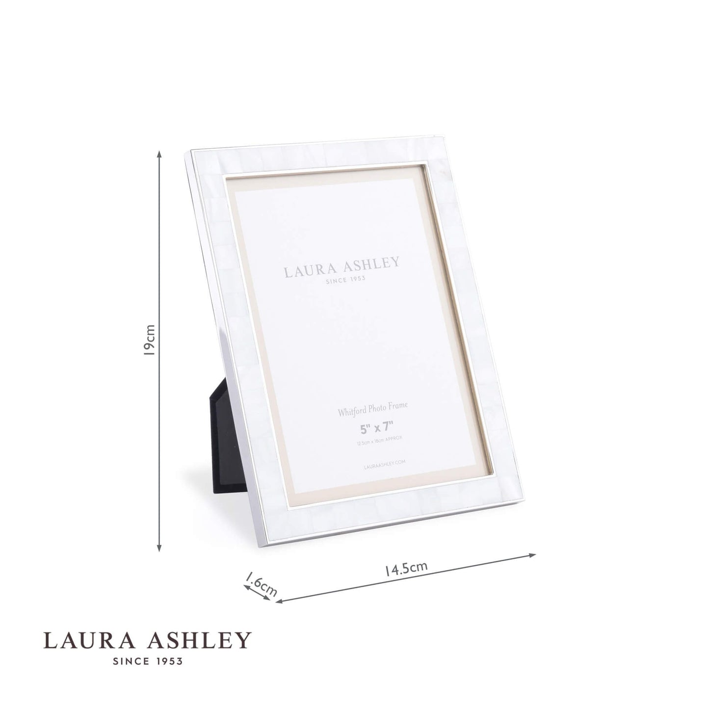 Laura Ashley Whitford Photo Frame Polished Nickel 5x7 Inch