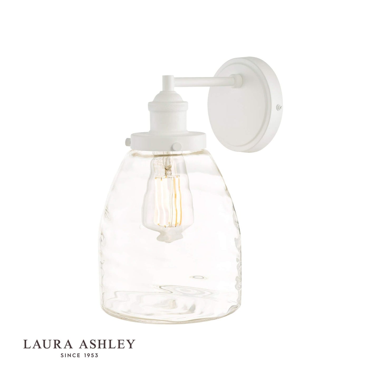 Laura Ashley Ainsworth Outdoor Wall Light Matt Cream Glass IP44