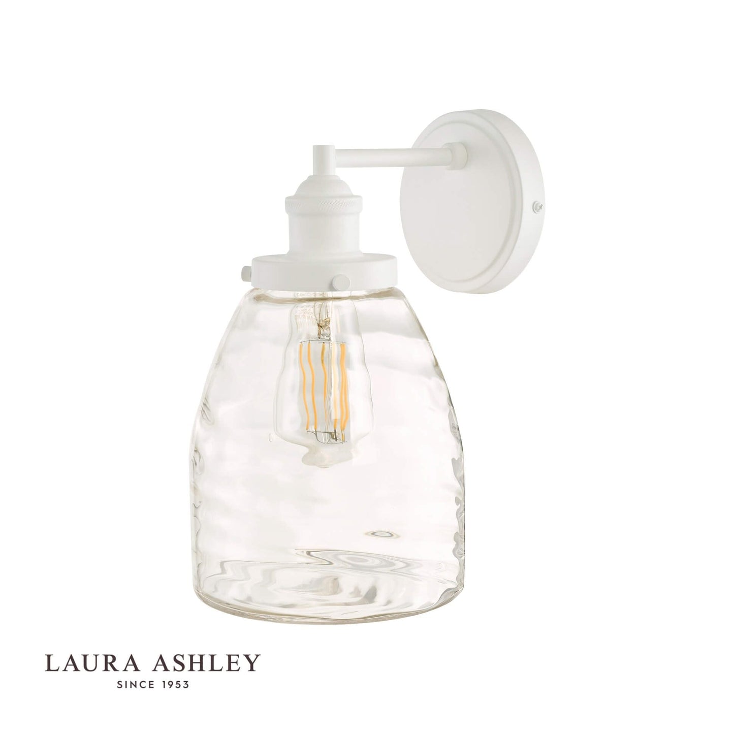 Laura Ashley Ainsworth Outdoor Wall Light Matt Cream Glass IP44