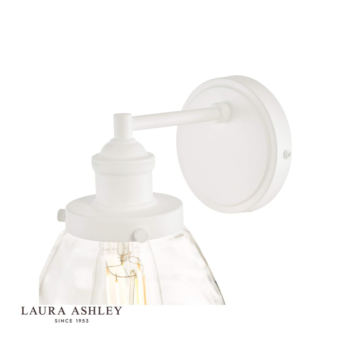 Laura Ashley Ainsworth Outdoor Wall Light Matt Cream Glass IP44