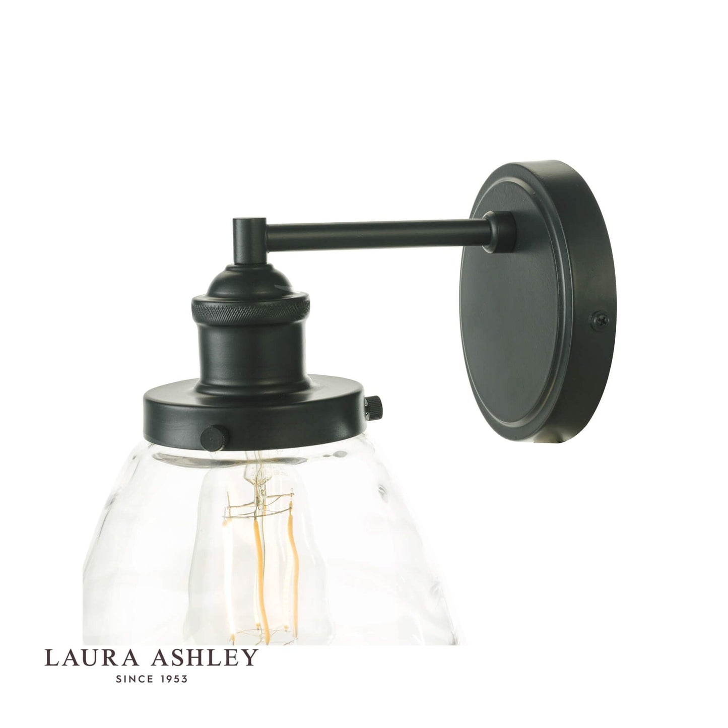 Laura Ashley Ainsworth Outdoor Wall Light Matt Grey Glass IP44