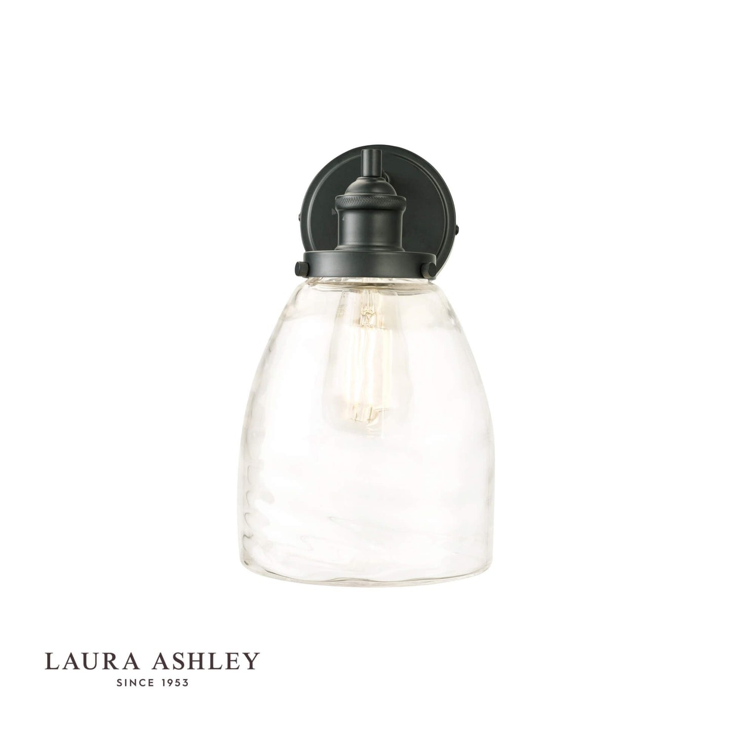 Laura Ashley Ainsworth Outdoor Wall Light Matt Grey Glass IP44