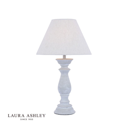 Laura Ashley Chedworth Table Lamp Concrete & Polished Nickel With Shade