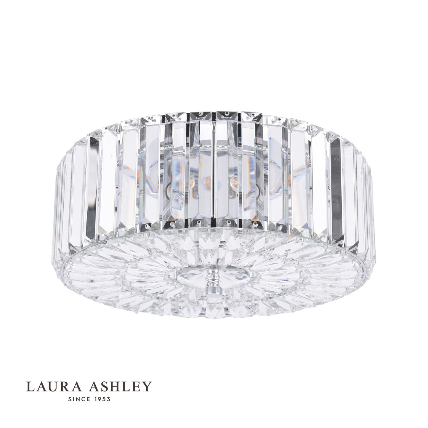 Laura Ashley Fernhurst 3 Light Flush Crystal & Polished Chrome