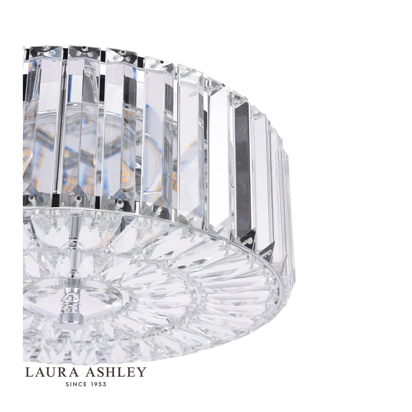 Laura Ashley Fernhurst 3 Light Flush Crystal & Polished Chrome