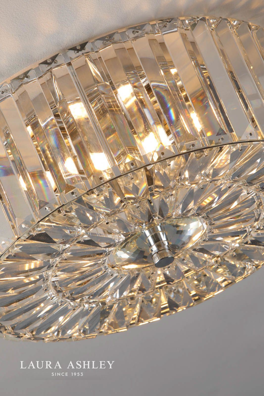 Laura Ashley Fernhurst 3 Light Flush Crystal & Polished Chrome