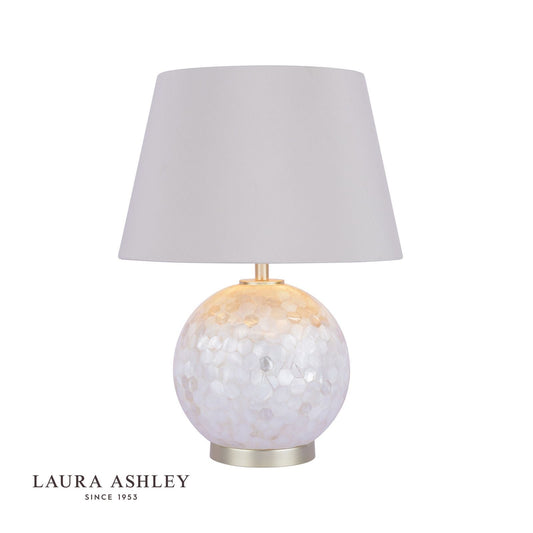 Laura Ashley Mathern Table Lamp Cream Shell & Champagne With Shade