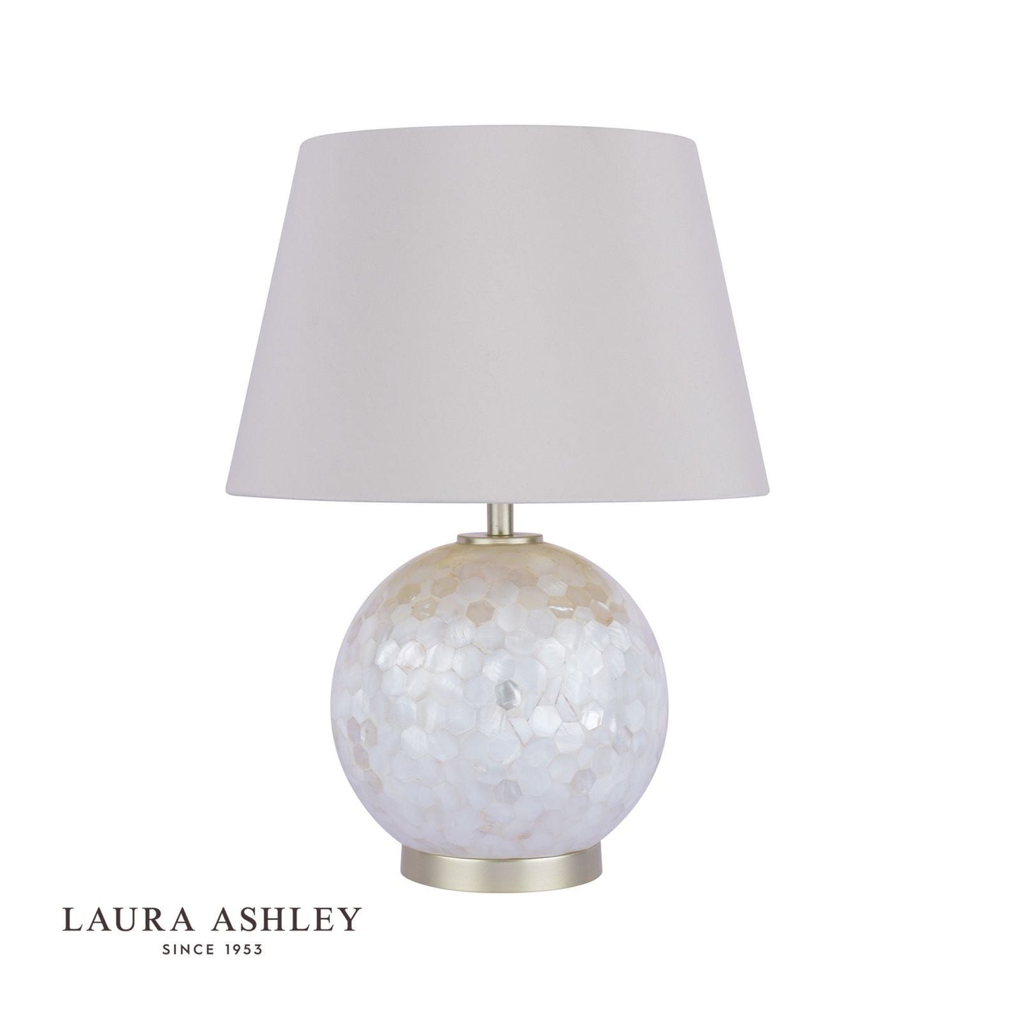 Laura Ashley Mathern Table Lamp Cream Shell & Champagne With Shade