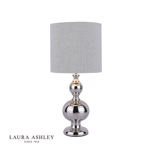 Laura Ashley Mancot Touch Table Lamp Polished Nickel With Shade