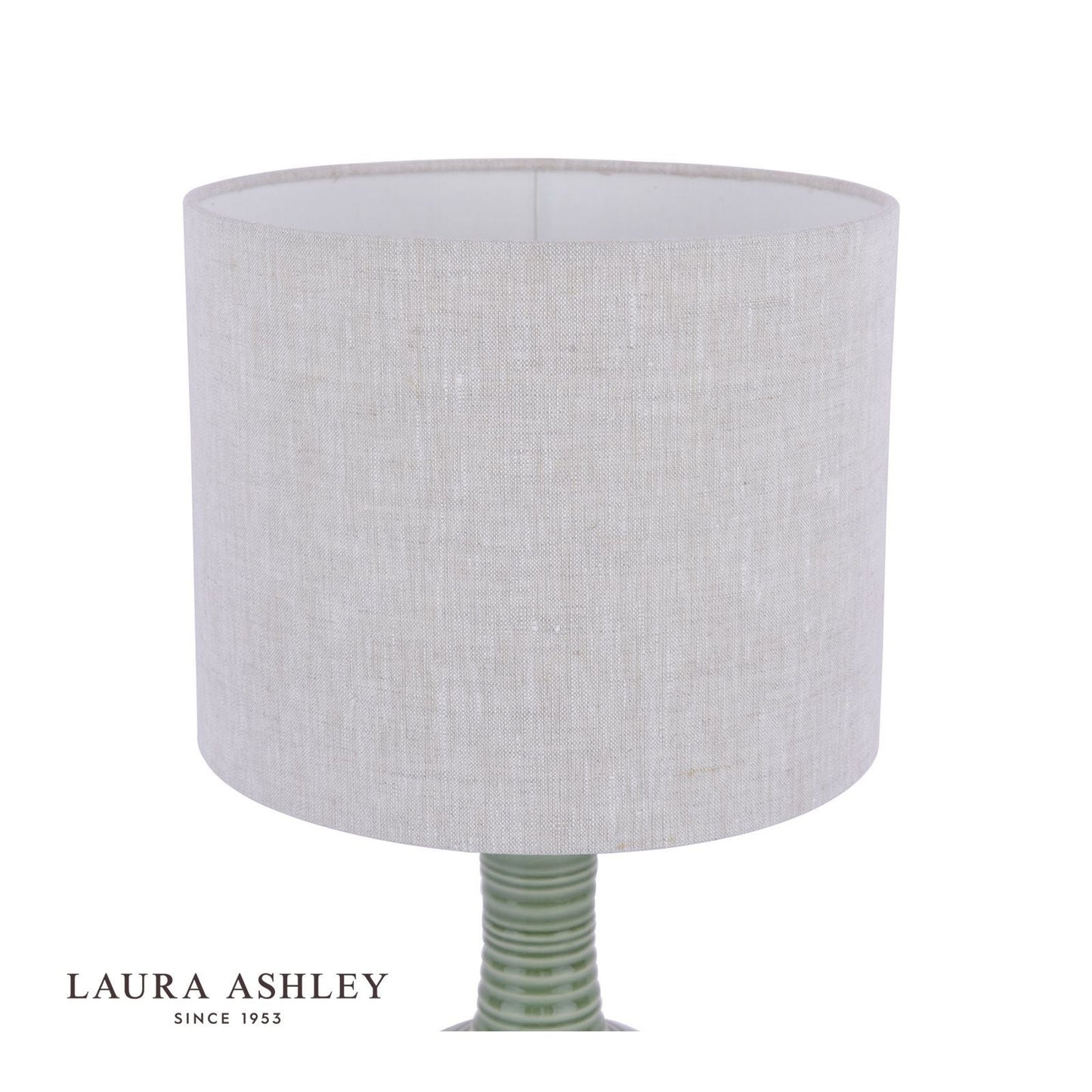 Laura Ashley Padley Table Lamp Green Ceramic & Antique Brass With Shade