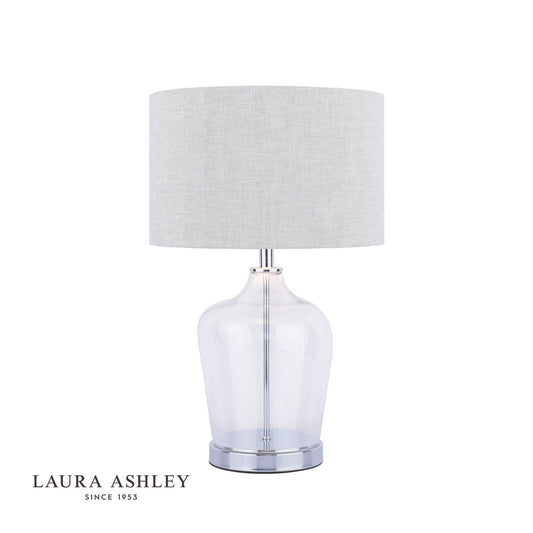 Laura Ashley Ockley Touch Table Lamp Polished Chrome & Glass With Shade