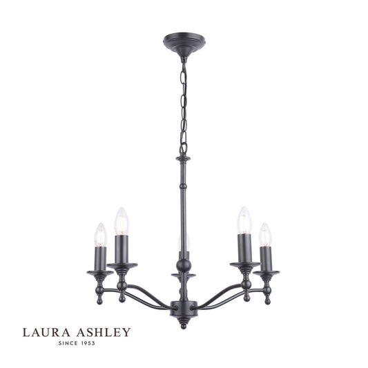 Laura Ashley Ludchurch 5 Light Chandelier Industrial Black Fitting Only