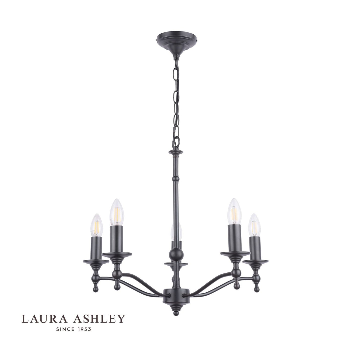 Laura Ashley Ludchurch 5 Light Chandelier Industrial Black Fitting Only