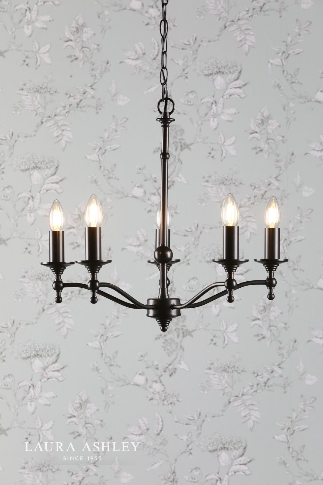 Laura Ashley Ludchurch 5 Light Chandelier Industrial Black Fitting Only