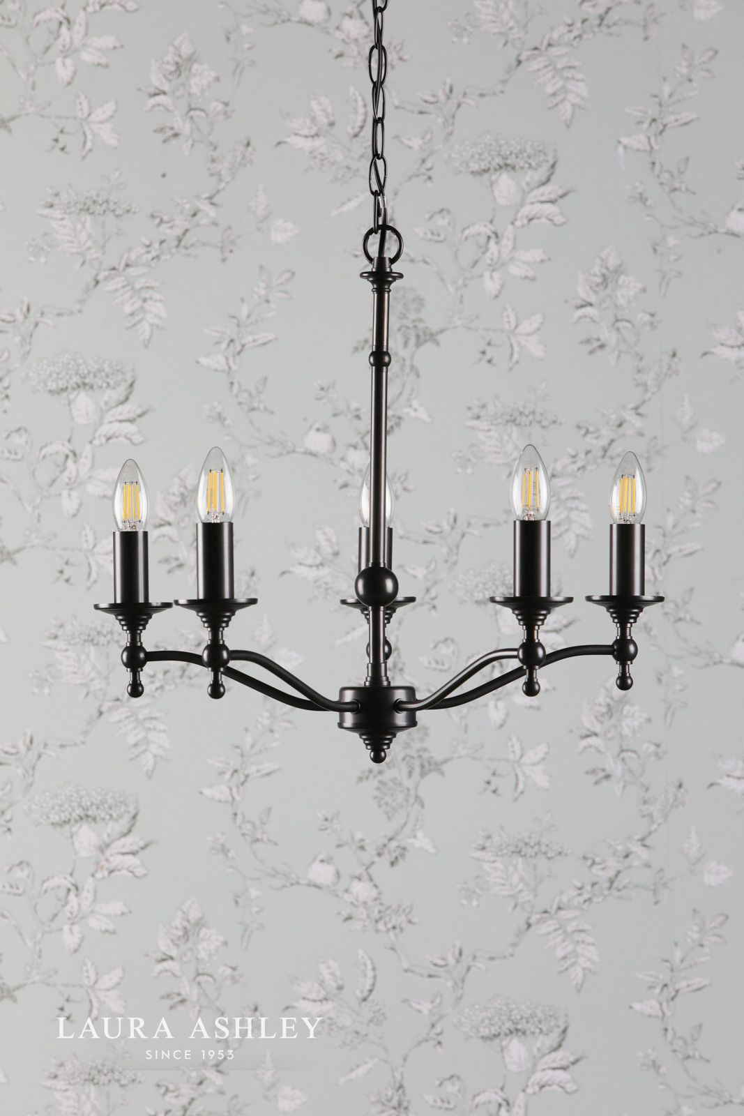 Laura Ashley Ludchurch 5 Light Chandelier Industrial Black Fitting Only