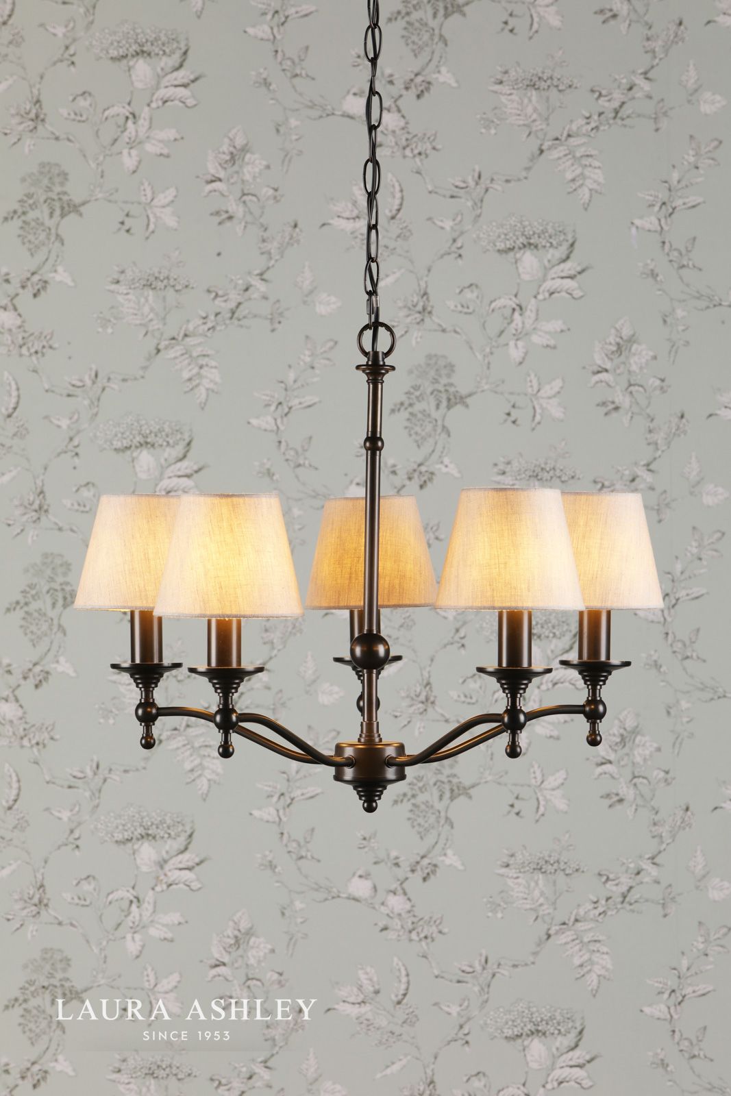 Laura Ashley Ludchurch 5 Light Chandelier Industrial Black Fitting Only