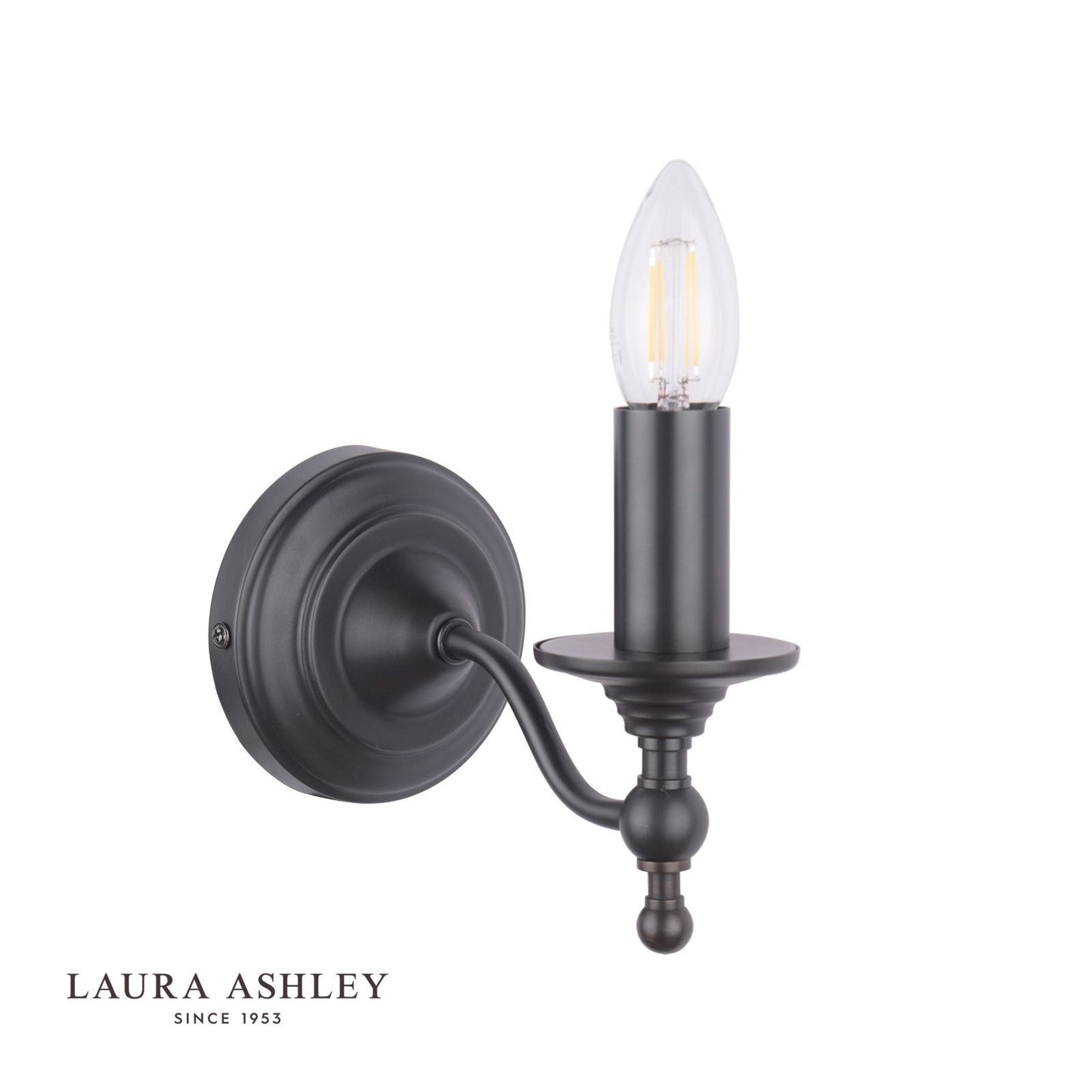 Laura Ashley Ludchurch Single Wall Light Industrial Black Bracket Only