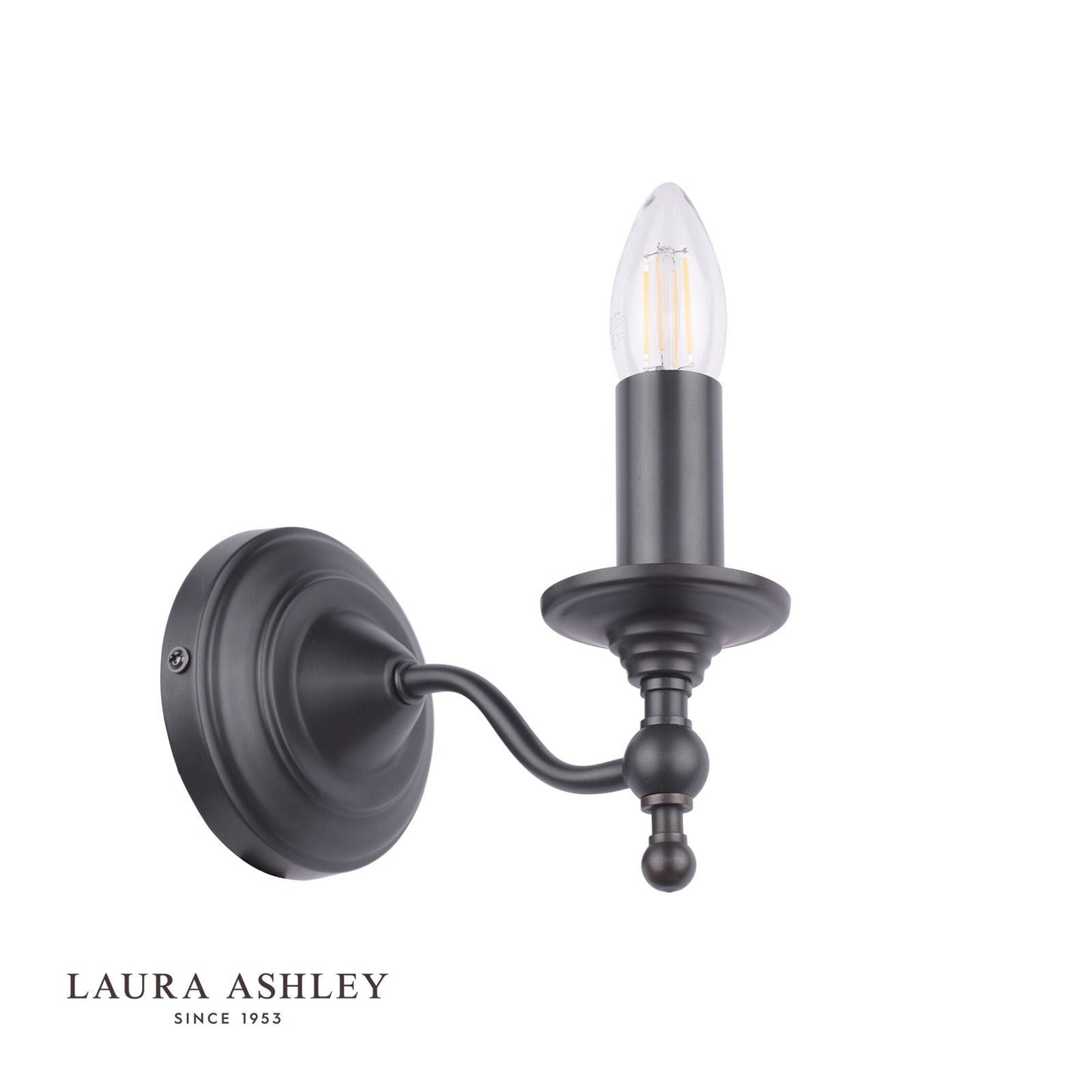 Laura Ashley Ludchurch Single Wall Light Industrial Black Bracket Only