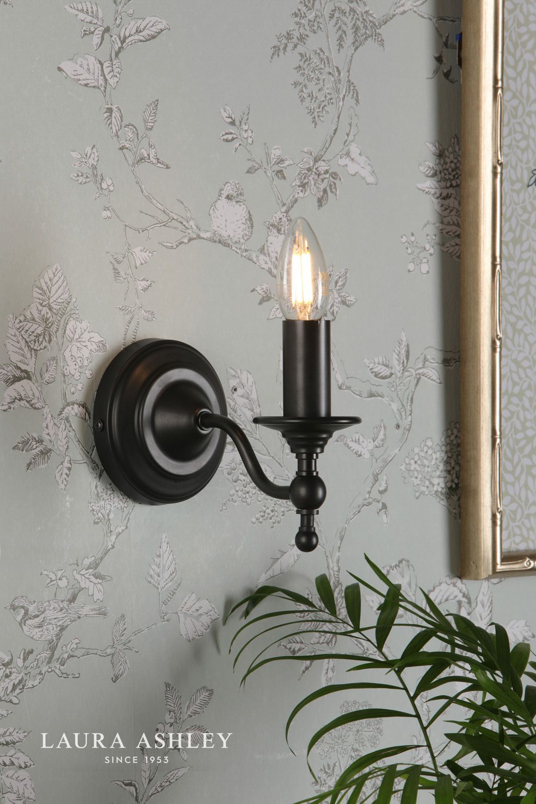 Laura Ashley Ludchurch Single Wall Light Industrial Black Bracket Only