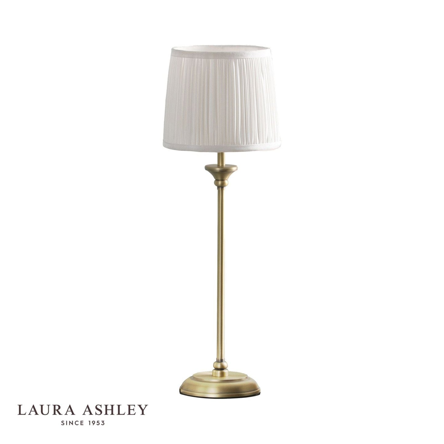 Laura Ashley Hemsley Table Lamp Antique Brass and Ivory With Shade