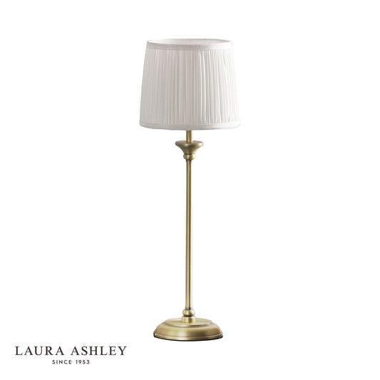 Laura Ashley Hemsley Table Lamp Antique Brass and Ivory With Shade