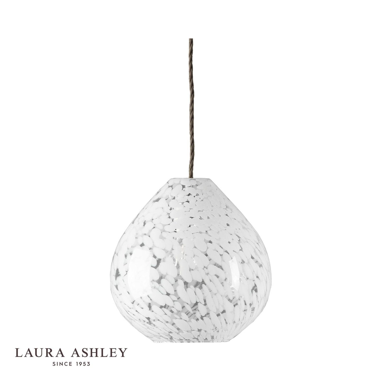 Laura Ashley Confetti Easy Fit Pendant White Art Glass and Polished Chrome