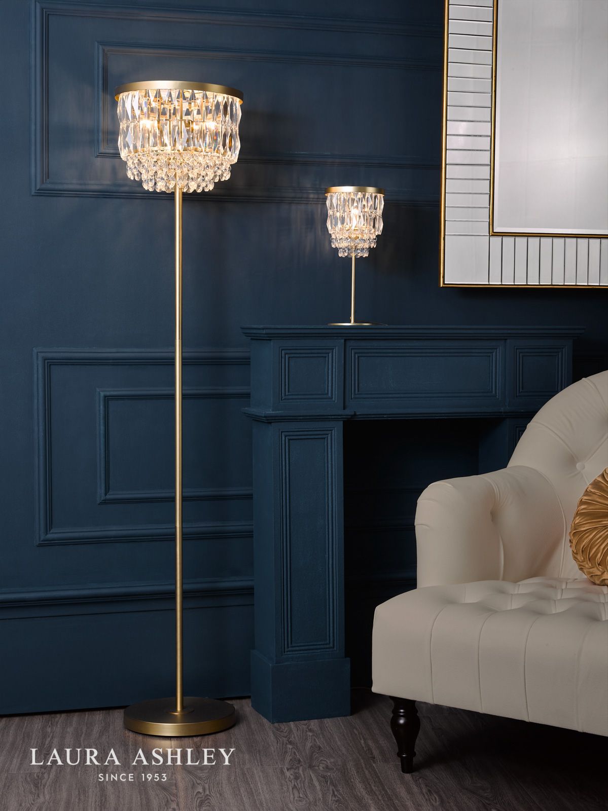 Laura Ashley Rhosill Table Lamp Crystal and Antique Brass