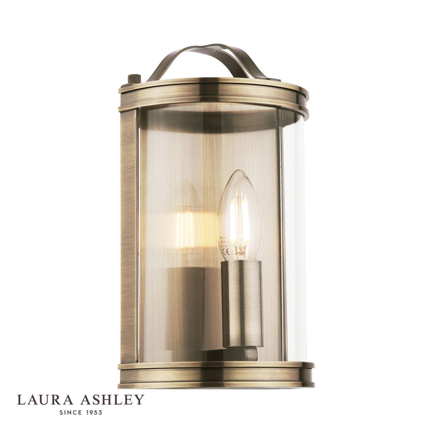 Laura Ashley Harrington Wall Light Antique Brass and Glass