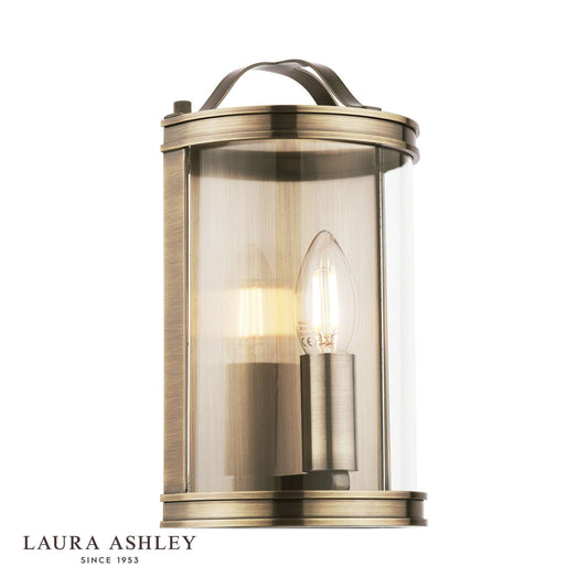 Laura Ashley Harrington Wall Light Antique Brass and Glass