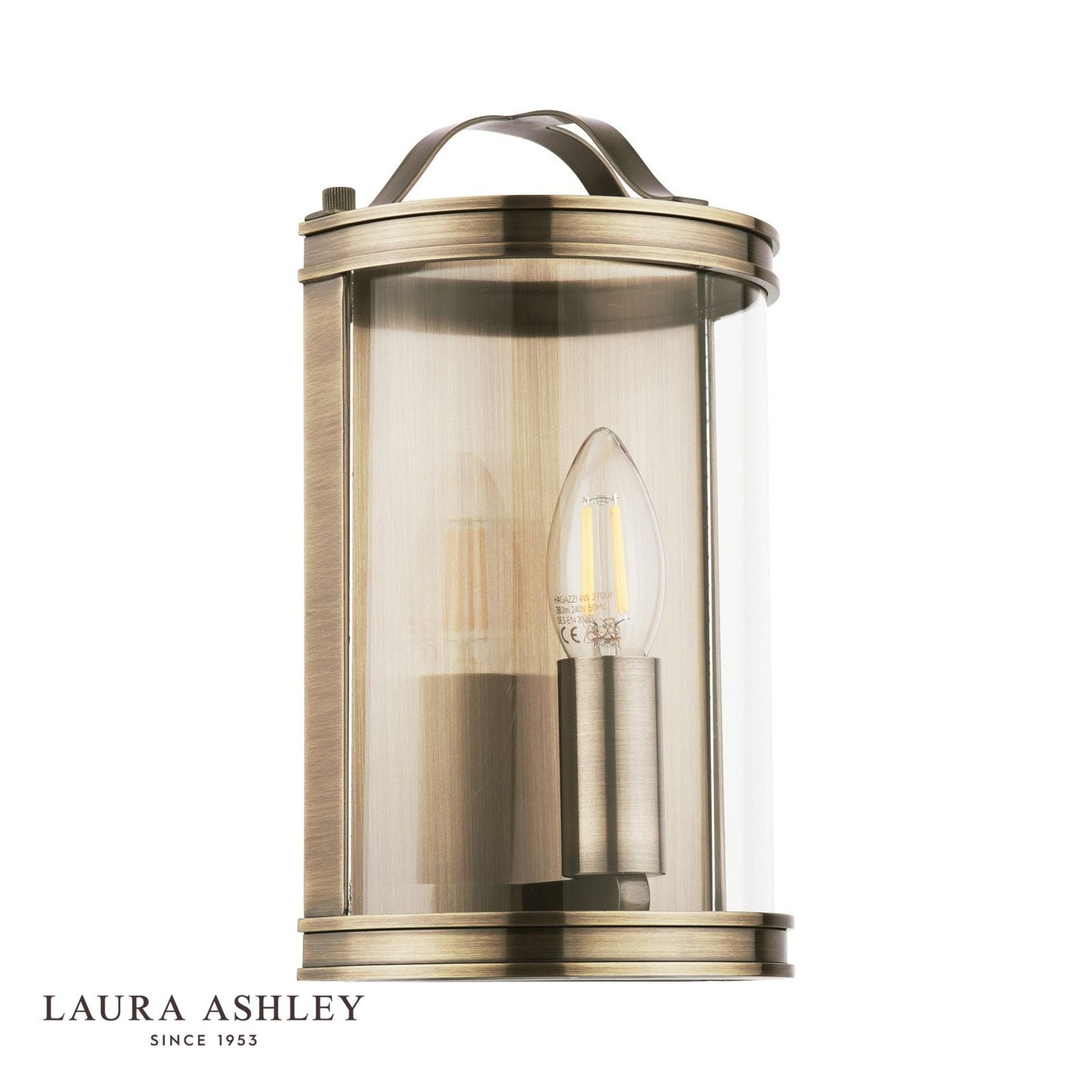 Laura Ashley Harrington Wall Light Antique Brass and Glass