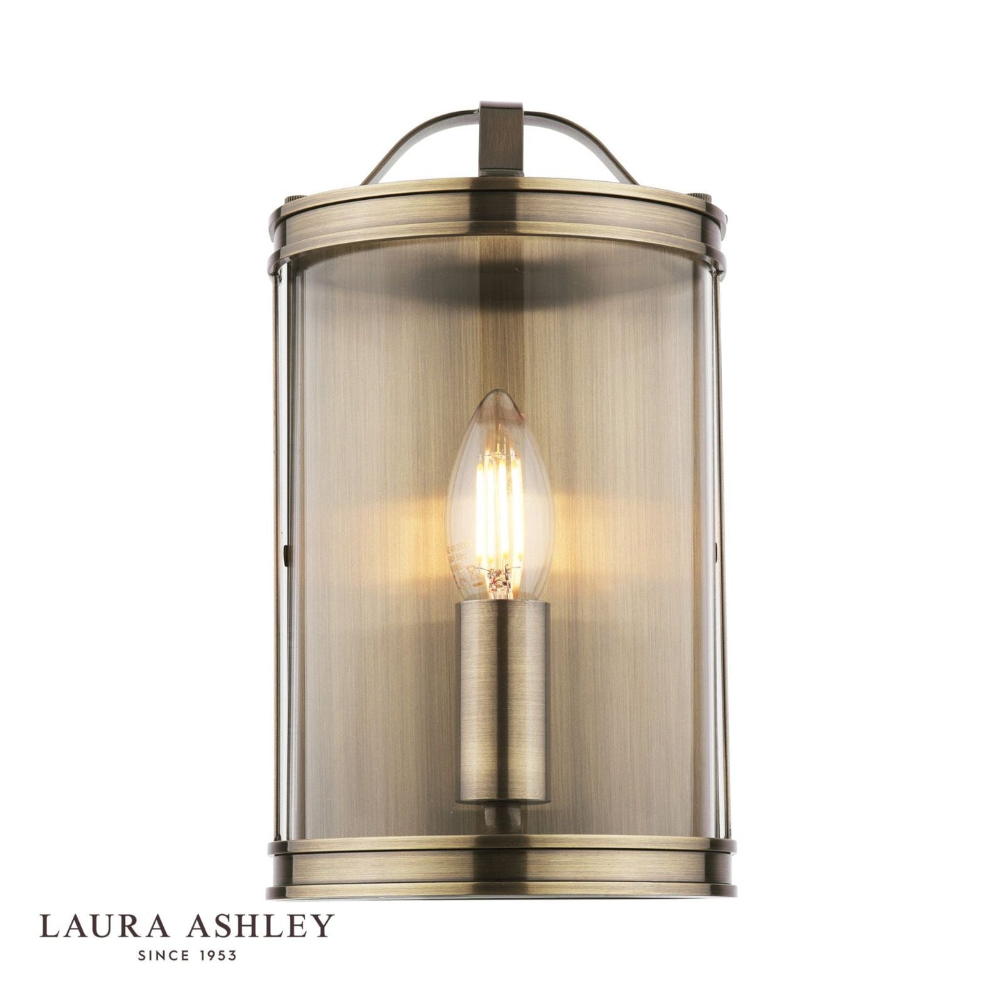 Laura Ashley Harrington Wall Light Antique Brass and Glass