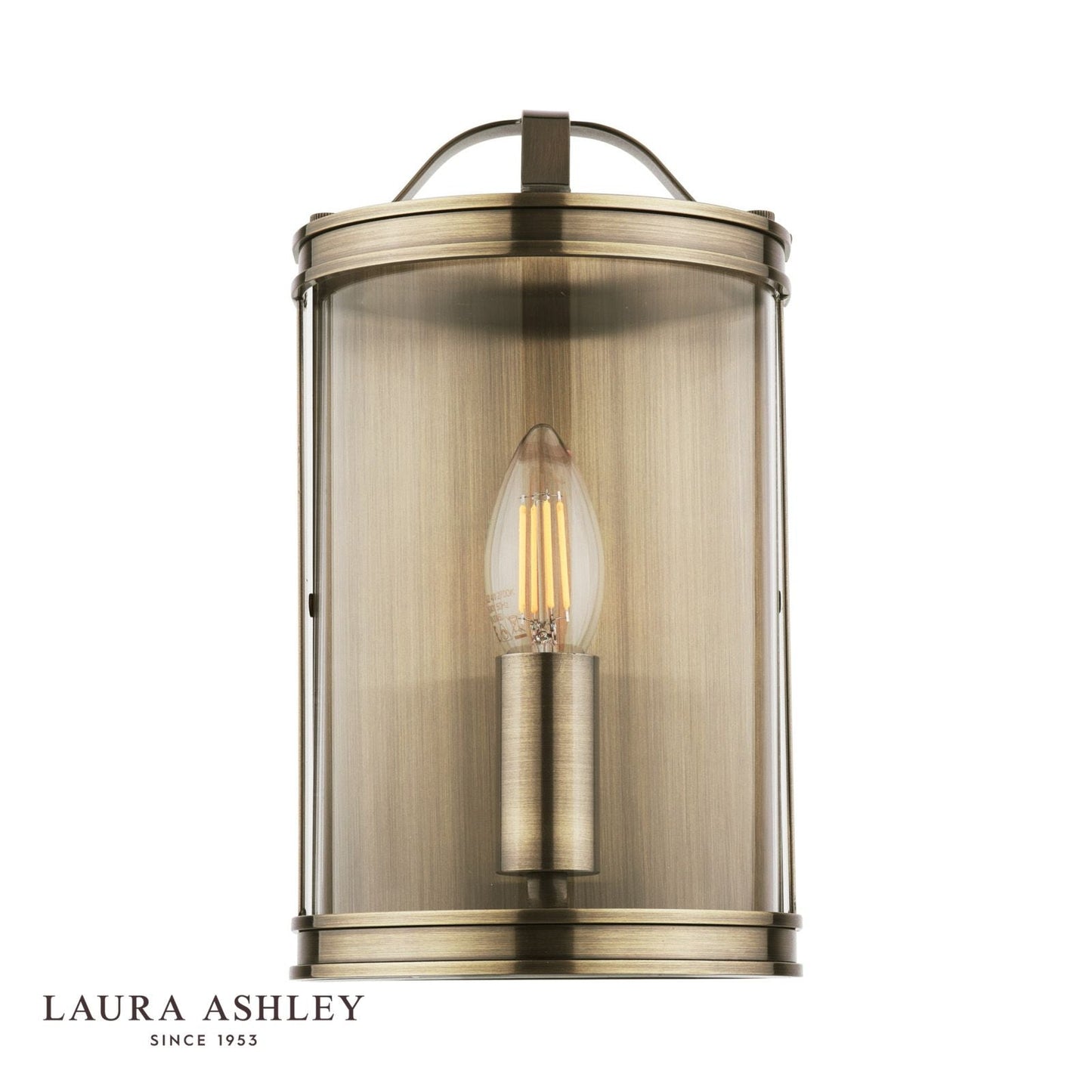 Laura Ashley Harrington Wall Light Antique Brass and Glass