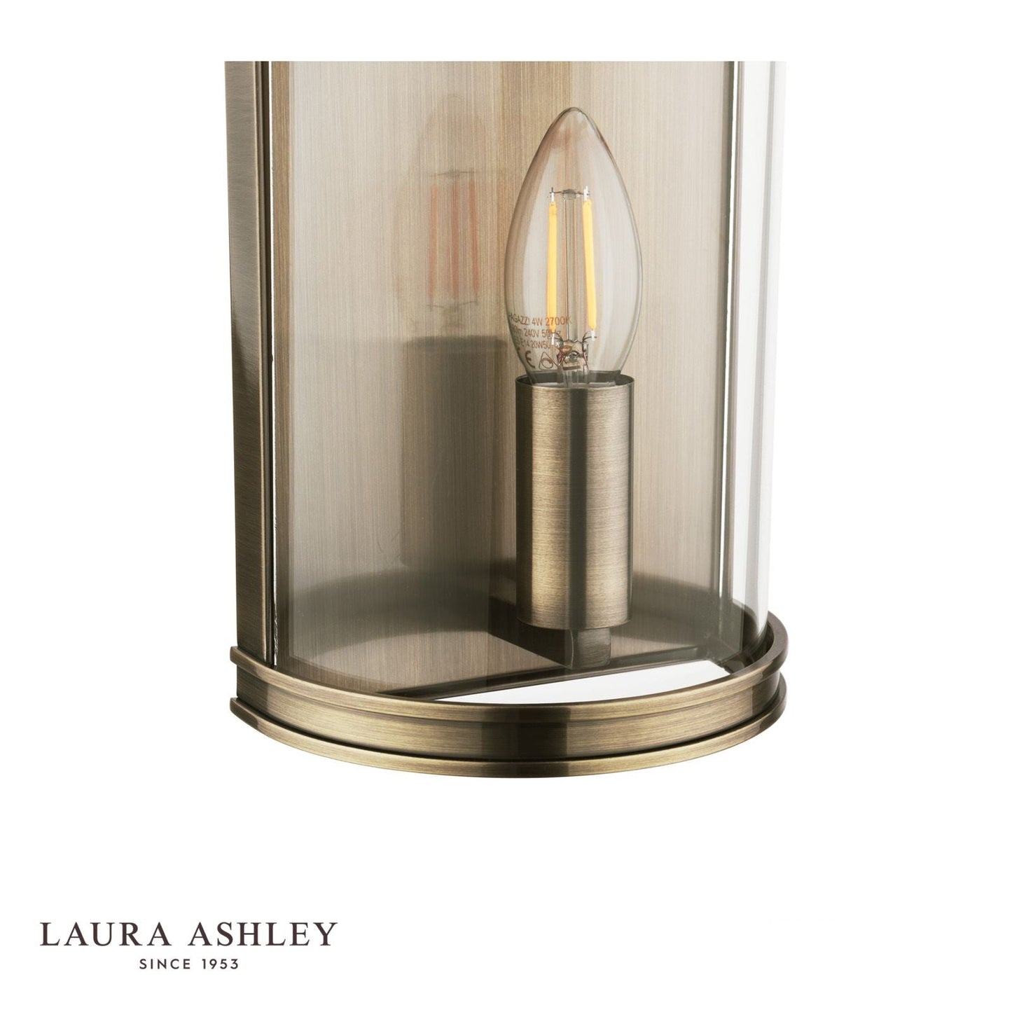 Laura Ashley Harrington Wall Light Antique Brass and Glass