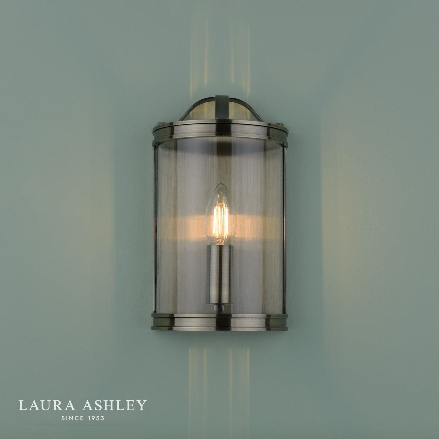 Laura Ashley Harrington Wall Light Antique Brass and Glass