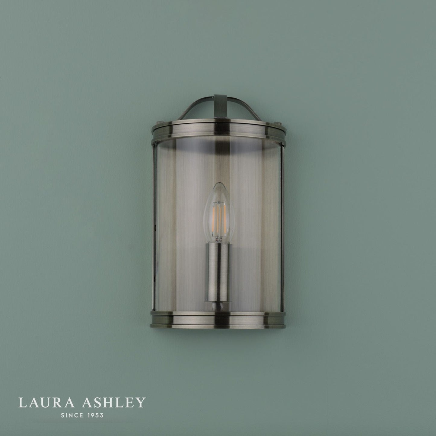 Laura Ashley Harrington Wall Light Antique Brass and Glass