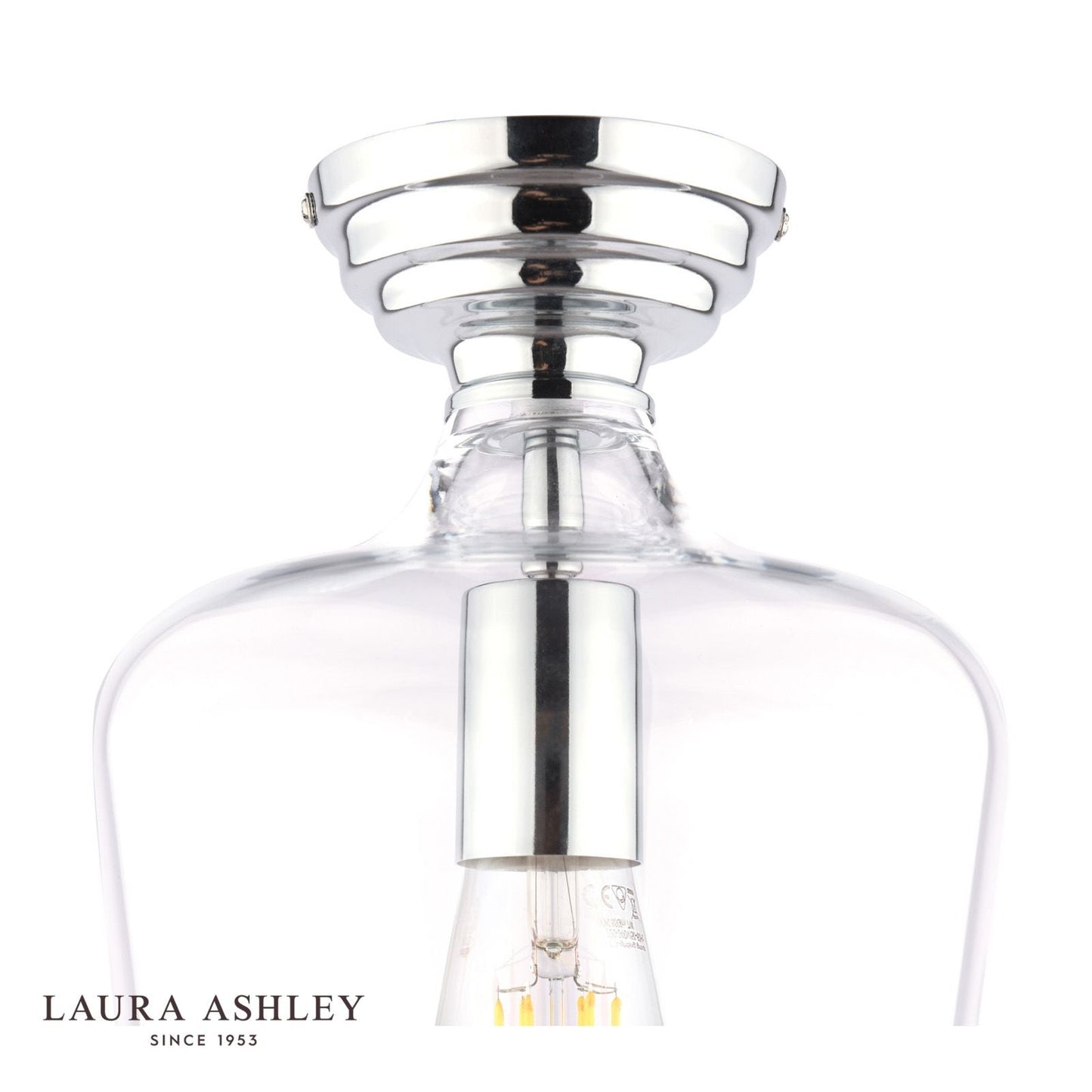 Laura Ashley Ockley Semi-Flush Polished Chrome and Glass