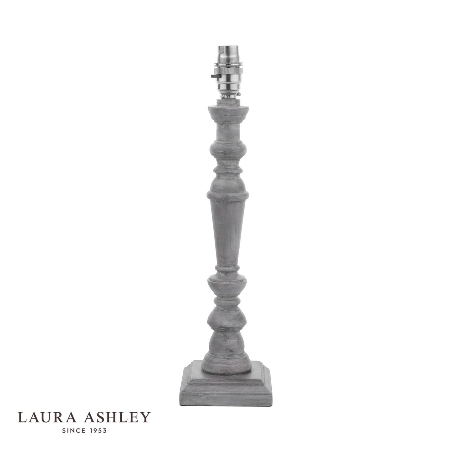 Laura Ashley Tate Table Lamp Distressed Grey and Polished Chrome Base Only
