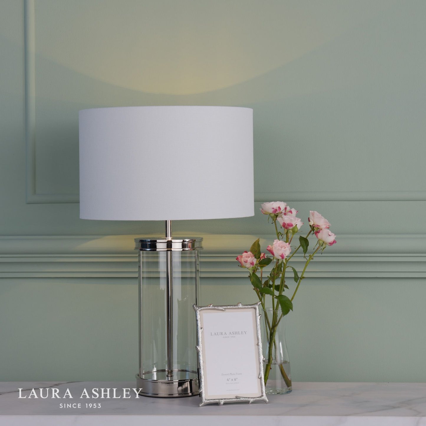 Laura Ashley Emmett Photo Frame Polished Nickel 4x6 Inch