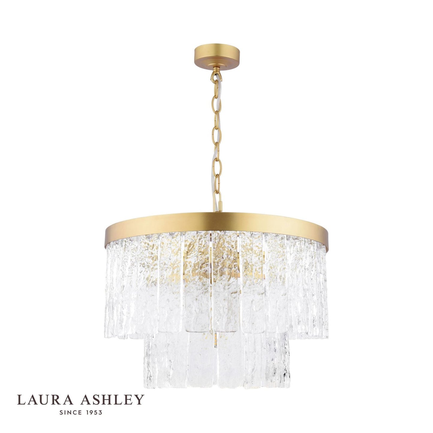 Laura Ashley Durnsford 4 Light Pendant Matt Antique Brass and Glass